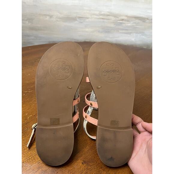 Tory Burch Women's Reggie Gladiator Cream Sandal Size 7 - Picture 4 of 5